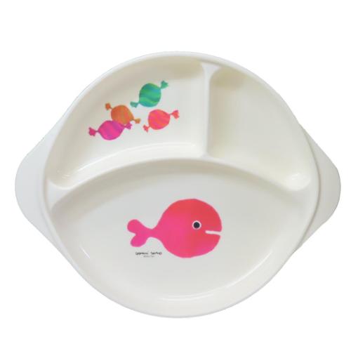 五味太郎 キッズ食器 ランチプレート きんぎょがにげた ホワイト 絵本キャラクター グッズ