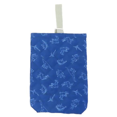 ディノワールド シューズバッグ キルトシューズケース ネイビー 恐竜 男の子 グッズ メール便可