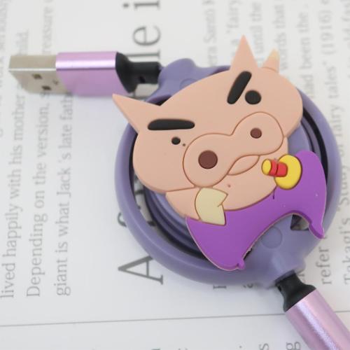 クレヨンしんちゃん 充電コード リール式マルチ充電ケーブル ぶりぶりざえもん アニメキャラクター グッズ メール便可