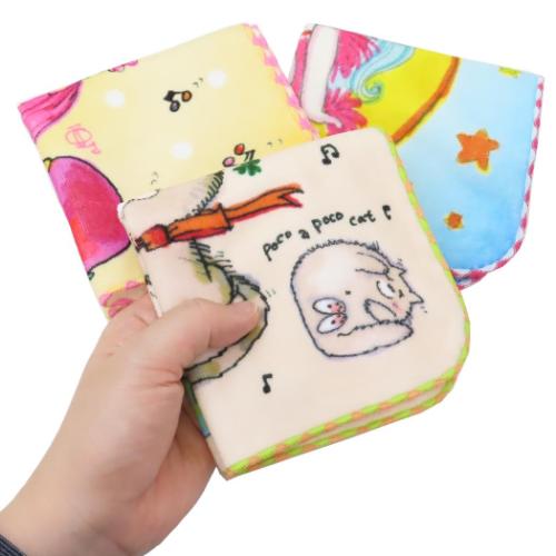 水森亜土 ミニタオル プリントハンカチタオル ハミングキャット キャラクター グッズ メール便可