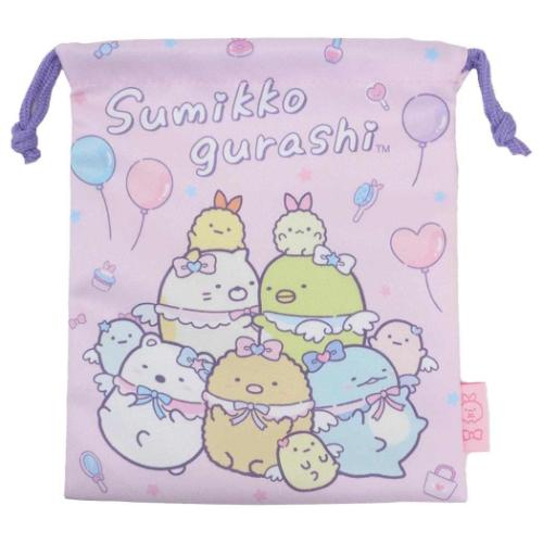 すみっコぐらし 巾着袋 巾着 きんちゃくポーチ 天使なえびてんアイドル サンエックス キャラクター グッズ メール便可