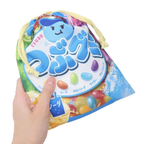 つぶグミ 巾着袋 巾着 きんちゃくポーチ お菓子パッケージ キャラクター グッズ メール便可