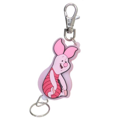くまのプーさん キーリング ラバーリールキーホルダー ピグレット ディズニー キャラクター グッズ メール便可