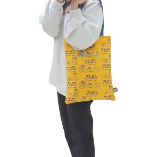 クレヨンしんちゃん トートバッグ 刺繍トートバッグ パジャマ 総柄 アニメキャラクター グッズ メール便可