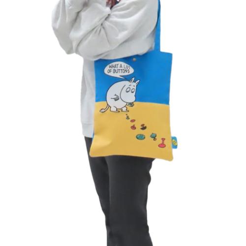 ムーミン トートバッグ ナラティブトートバッグ ボタン 北欧 キャラクター グッズ メール便可