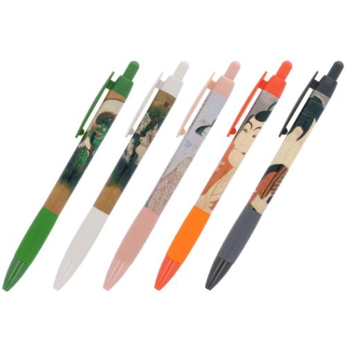 尾形光琳 喜多川歌麿 東洲斎写楽 ボールペン 0.7ボールペン５本セット 浮世絵人物 文具 グッズ メール便可