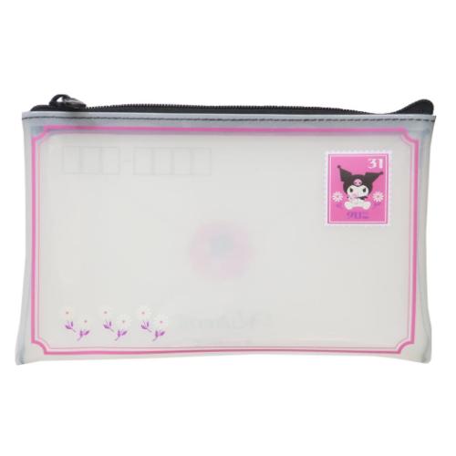 クロミ コスメポーチ レトロ切手フラットポーチ サンリオ キャラクター グッズ メール便可