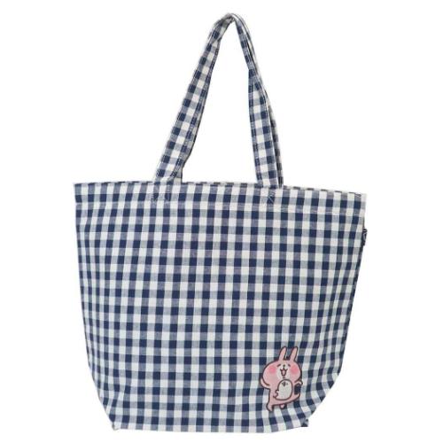 カナヘイの小動物 手提げかばん トートバッグ大 チェックシリーズ ピスケとうさぎ キャラクター グッズ メール便可