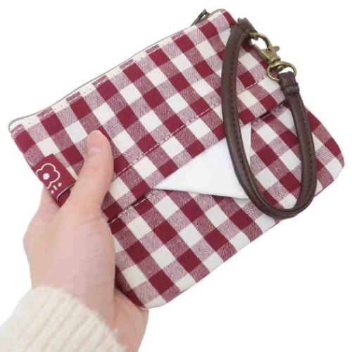 カナヘイの小動物 ミニポーチ ティッシュポーチ チェックシリーズ ねーねーねこ キャラクター グッズ メール便可