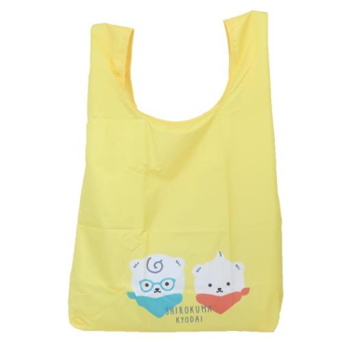 しろくまきょうだい エコバッグ マルシェバッグ 折りたたみ かお YE 絵本キャラクター グッズ メール便可
