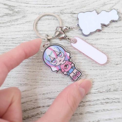 寺田てら キーリング 3連アクリルキーホルダー A かわいい グッズ メール便可