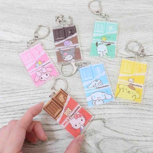 ポチャッコ キーリング 香り付きアクリルキーホルダー チョコレート サンリオ キャラクター グッズ メール便可