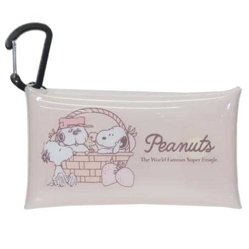 スヌーピー ミニポーチ クリアマルチケースS ストロベリー ピーナッツ キャラクター グッズ メール便可