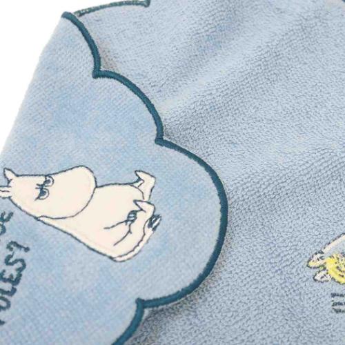 ムーミン ミニタオル シャーリングハンカチタオル オーガニックコットン スカラップブルー 北欧 キャラクター グッズ メール便可