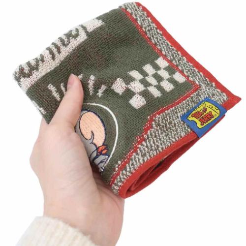 トムとジェリー ミニタオル ジャガードハンカチタオル オーガニックコットン ダイナーグリーン ワーナーブラザース メール便可