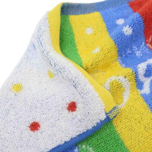 おさるのジョージ ミニタオル ジャガードハンカチタオル オーガニックコットン カラフルドットバルーン メール便可