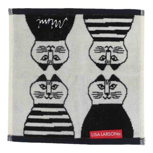 リサ ラーソン ミニタオル ジャガードハンカチタオル オーガニックコットン モノクロミンミ キャラクター グッズ メール便可