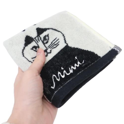 リサ ラーソン ミニタオル ジャガードハンカチタオル オーガニックコットン モノクロミンミ キャラクター グッズ メール便可