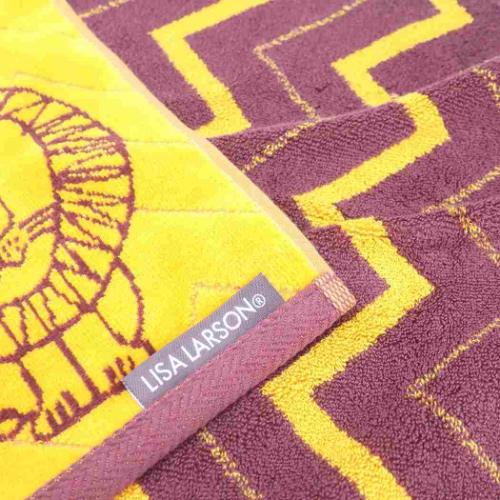 リサ ラーソン フェイスタオル ジャガードロングタオル オーガニックコットン ライオン ヘリンボーン キャラクター グッズ メール便可