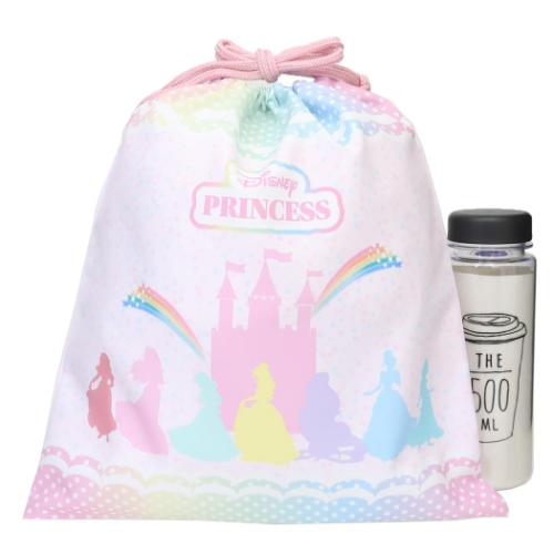 ディズニープリンセス 巾着袋 きんちゃくポーチ大 ピンク 新入学 ディズニー キャラクター グッズ メール便可