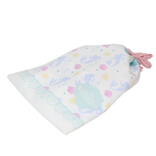 リトルマーメイド 巾着袋 持ち手付き巾着 アイボリー 新入学 ディズニープリンセス キャラクター グッズ メール便可