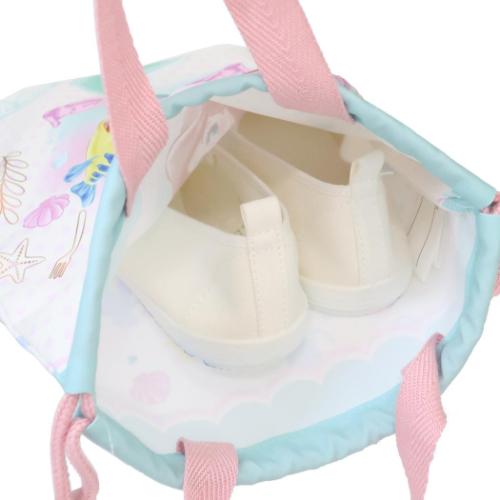 リトルマーメイド 巾着袋 持ち手付き巾着 アイボリー 新入学 ディズニープリンセス キャラクター グッズ メール便可