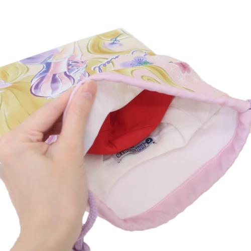 塔の上のラプンツェル 巾着袋 きんちゃくポーチ中 ラベンダー 新入学 ディズニープリンセス キャラクター グッズ メール便可