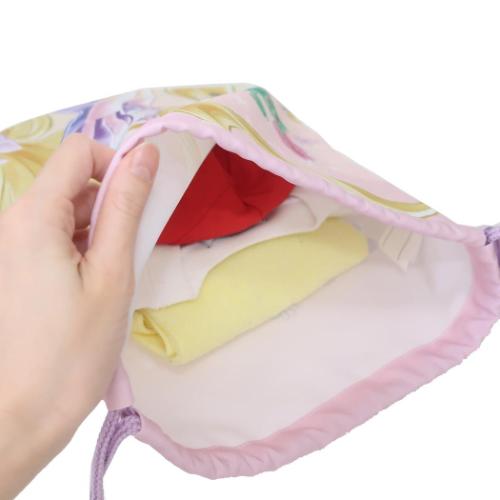 塔の上のラプンツェル 巾着袋 きんちゃくポーチ大 ラベンダー 新入学 ディズニープリンセス キャラクター グッズ メール便可