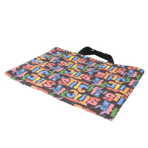 スティッチ レッスンバッグ キルトチャームバッグ 黒 新入学 ディズニー キャラクター グッズ メール便可