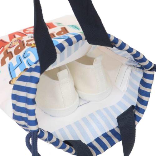 パウパトロール 巾着袋 持ち手付き巾着 単柄 アイボリー 新入学 アニメキャラクター グッズ メール便可