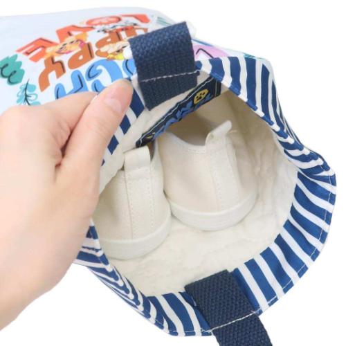 パウパトロール キルト シューズバッグ 体育館靴かばん ライトブルー リバーシブル 新入学 アニメキャラクター グッズ メール便可