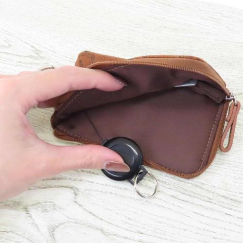 スヌーピー キーケース&定期入れ キー&パスポーチ リール付き BR ピーナッツ キャラクター グッズ メール便可