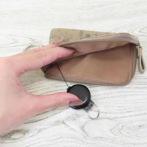 スヌーピー キーケース&定期入れ キー&パスポーチ リール付き BE ピーナッツ キャラクター グッズ メール便可