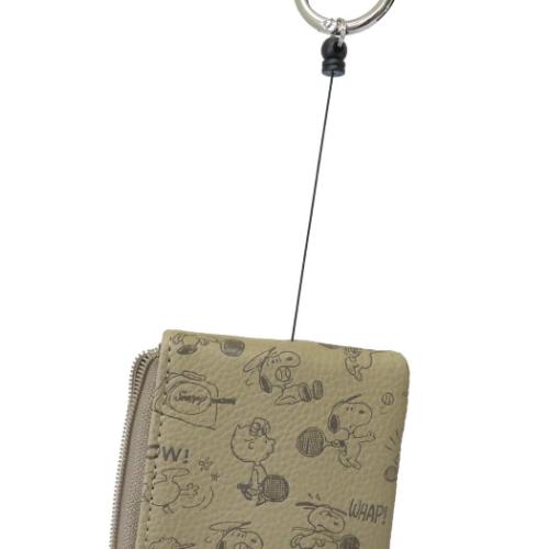 スヌーピー キーケース&定期入れ キー&パスポーチ リール付き BE ピーナッツ キャラクター グッズ メール便可