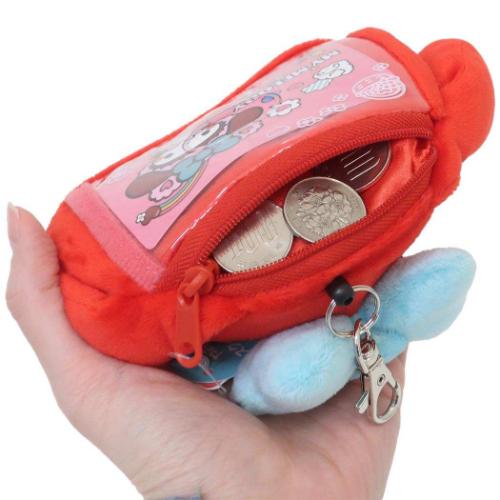 マイメロディ 定期入れ&小銭入れ ぬくいーずパスケース リール付き サンリオ キャラクター グッズ