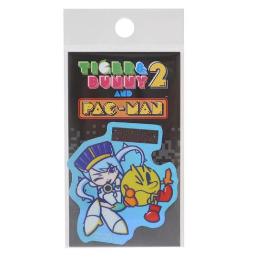 TIGER＆BUNNY2 and PAC-MAN ダイカットシール コラボステッカー ホログラムステッカー ブルーローズxパックマン メール便可