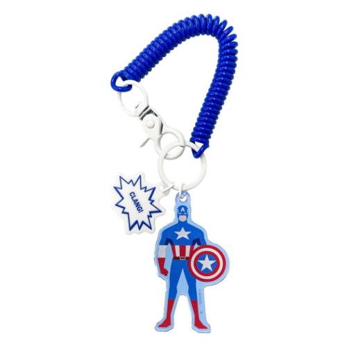 キャプテンアメリカ キーリング コイルキーホルダー MARVEL キャラクター グッズ メール便可
