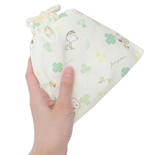 スヌーピー 巾着袋 フラット巾着 クローバー ピーナッツ キャラクター グッズ メール便可