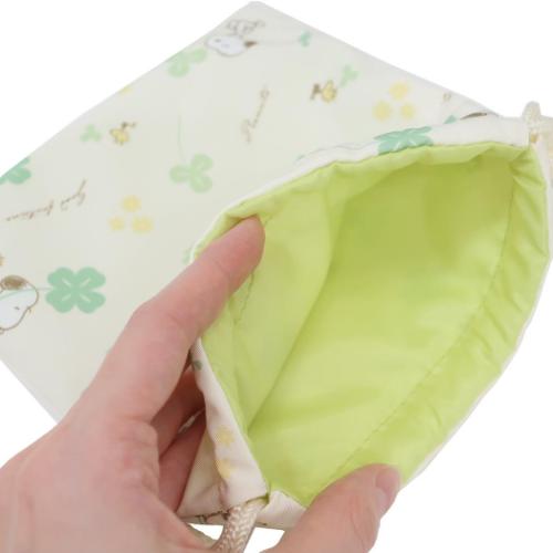 スヌーピー 巾着袋 フラット巾着 クローバー ピーナッツ キャラクター グッズ メール便可