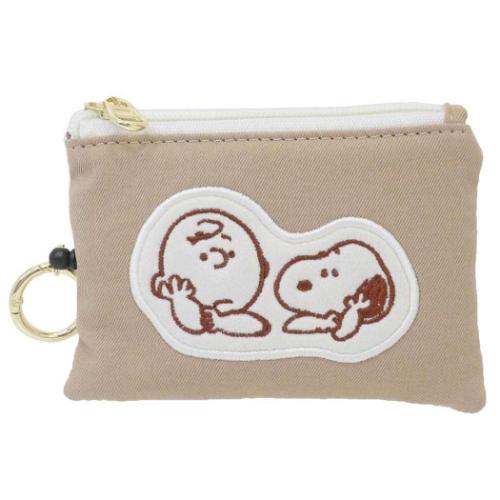 スヌーピー キーケース＆定期入れ パスポーチ リール付き BE ピーナッツ キャラクター グッズ メール便可
