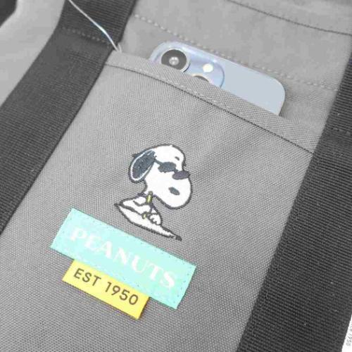スヌーピー ショルダーバッグ RE-PET ドラムショルダー GY ジョークール ピーナッツ キャラクター グッズ