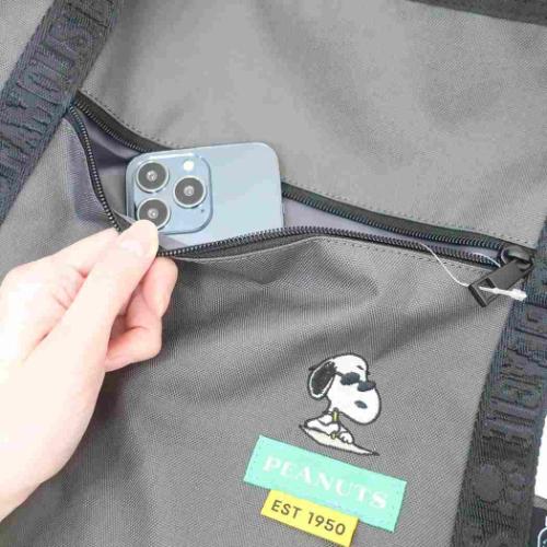 スヌーピー ボストンバッグ RE-PET ロールボストン GY ジョークール ピーナッツ キャラクター グッズ