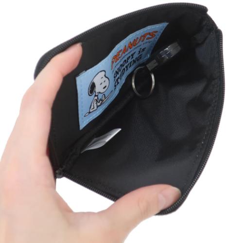 スヌーピー 定期入れ RE-PET キー&パスポーチ リール付き BK ピーナッツ キャラクター グッズ メール便可