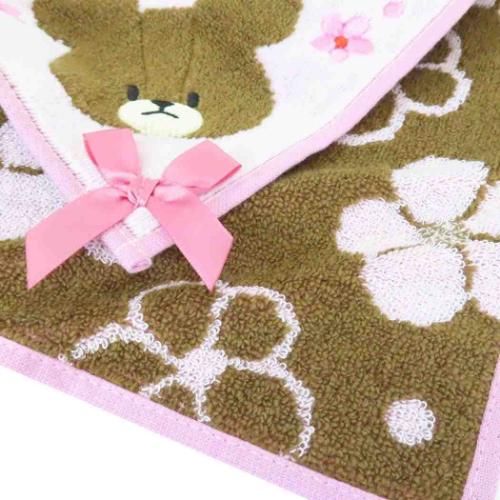 くまのがっこう ミニタオル シャーリングハンカチタオル オーガニックコットン フラワーストリート ジャッキー メール便可