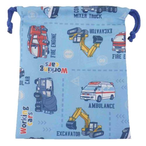 巾着袋 ミニ巾着 巾着S くるま 新入学 小物入れ グッズ メール便可