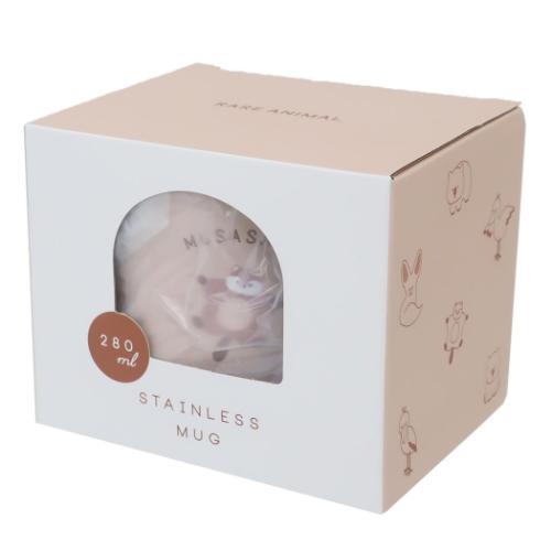 レアアニマル マグカップ 蓋付きステンレスマグ 280ml ムササビ 新入学 かわいい グッズ