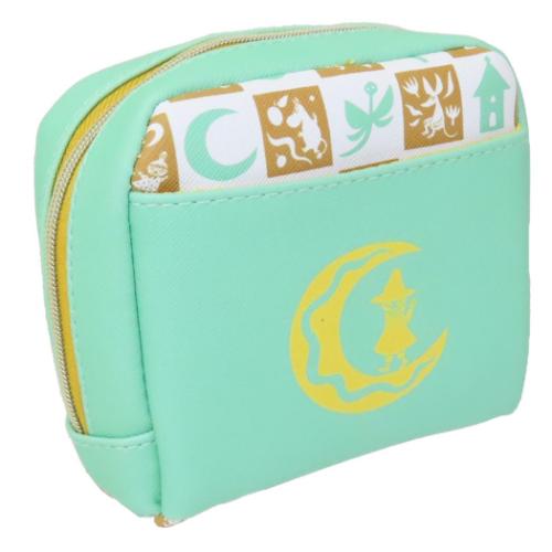 ムーミン コスメポーチ スクエアポーチ MOOMIN 80th GR グリーン スナフキン 北欧 キャラクター グッズ