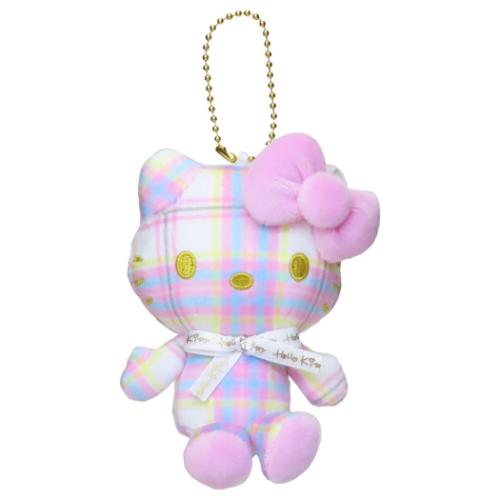 ハローキティ マスコット ミニぬいぐるみボールチェーン タータン WH サンリオ キャラクター グッズ