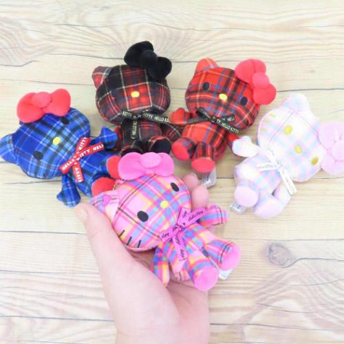 ハローキティ マスコット ミニぬいぐるみボールチェーン タータン WH サンリオ キャラクター グッズ