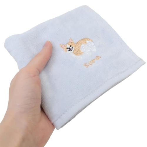 ミニタオル アニマル刺繍タオルハンカチ ソラ いぬ かわいい グッズ メール便可